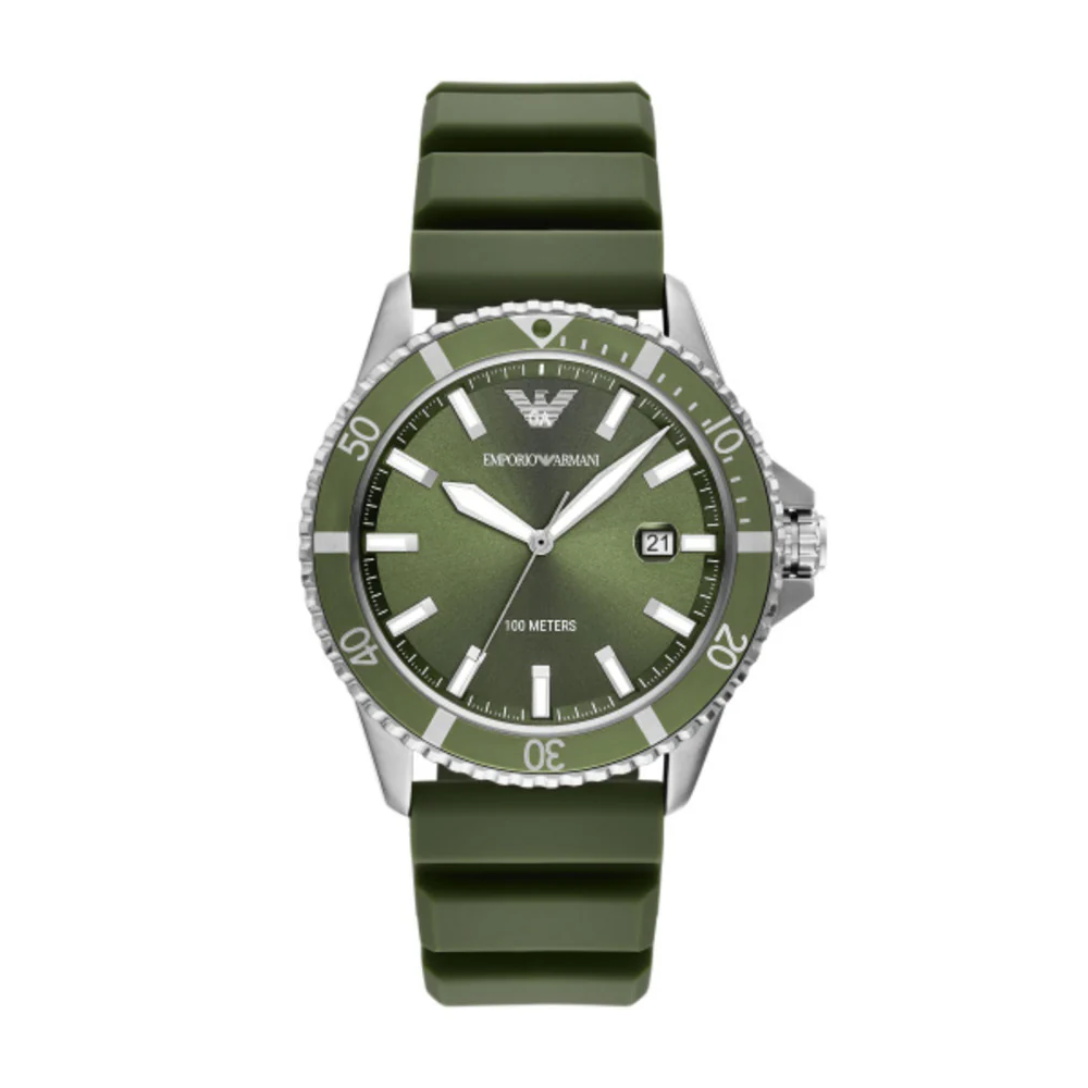 Watch Emporio Armani Wwrld Xblwrr Men's Solar-Powered (Green/Silver)