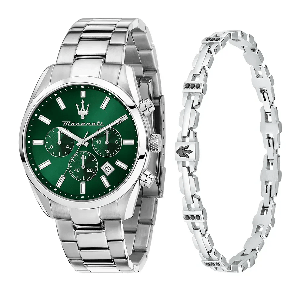 Watch Maserati Atrazywny Multi Alwzayf with Dial Green Steel